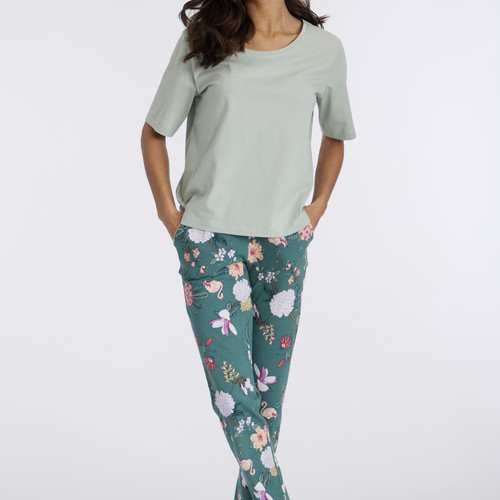 Pyjama vert en coton - Lascana - Nouveautés Nuit & Loungewear